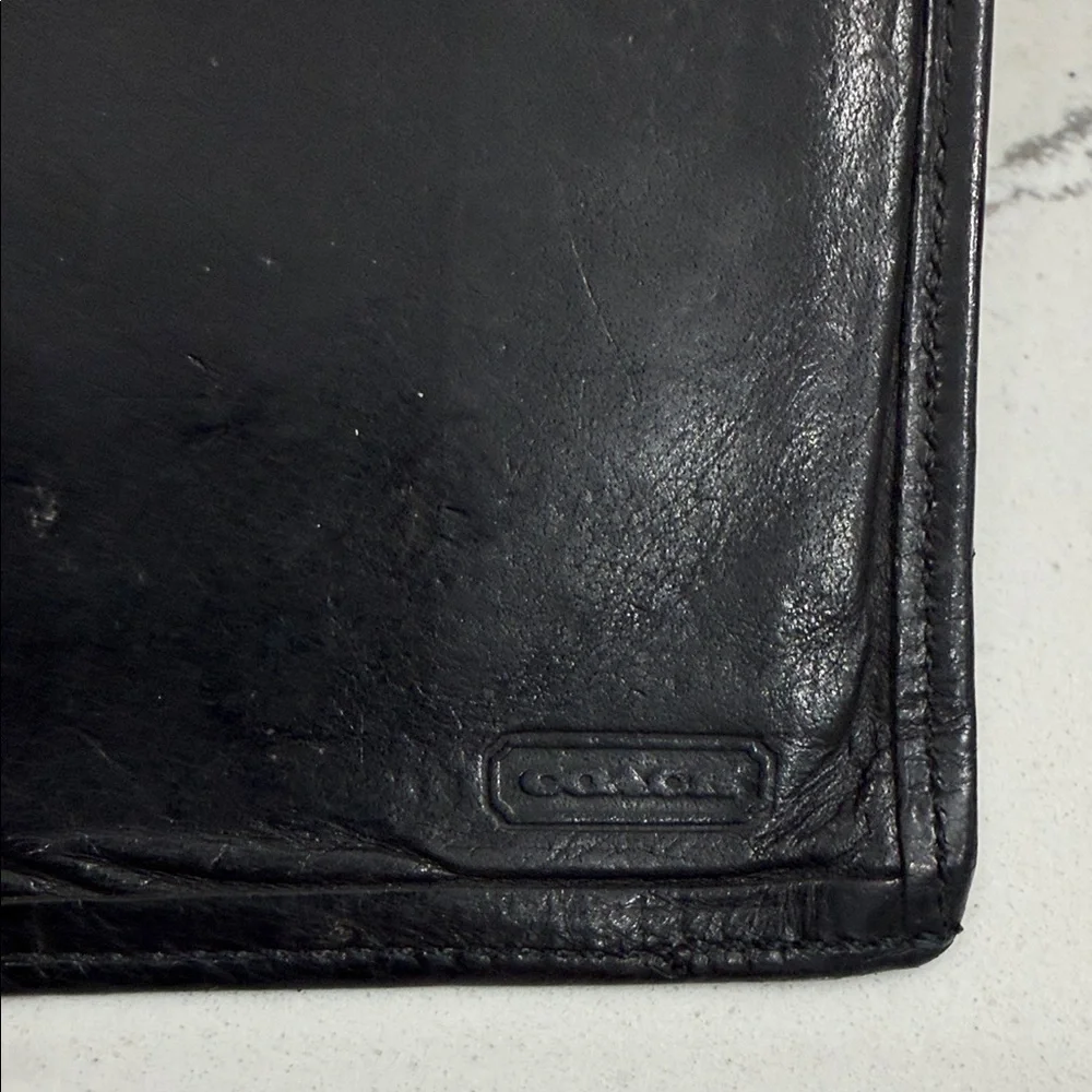 Coach Water Buffalo Vintage Breast Pocket Travel Long Leather Wallet -Rare